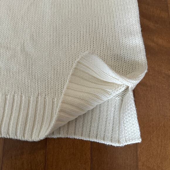 Lord & Taylor cream sweater with large fold over split collar size 1x - Picture 9 of 12